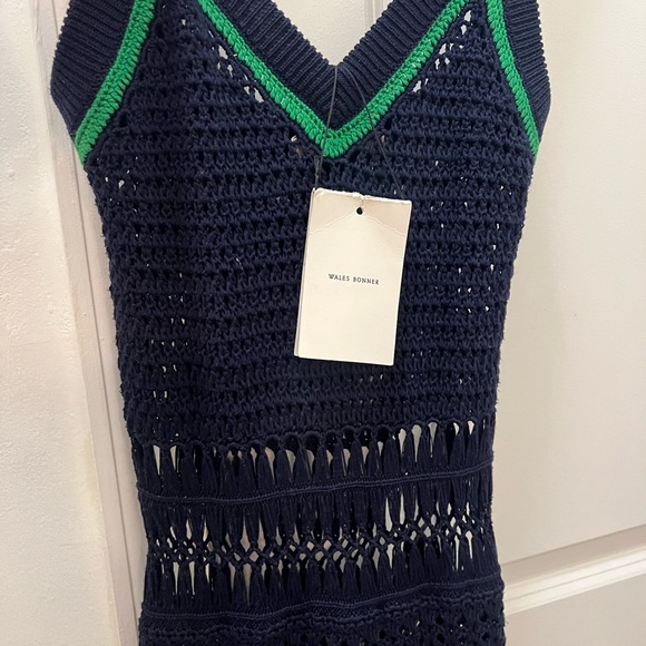 Wales Bonner White Knit Top with Green Accents - Picture 9 of 15